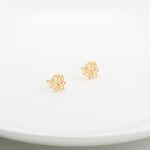 【Angel & Me】愛 蓮花 一對 s925 純銀 厚鍍24k純金 耳環 耳夾, , large