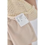 (S) supermelala質感修身短版棉質圓領杏色短袖上衣二手衣, , large