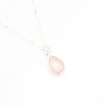 【Angel & Me】水滴 粉晶 (小) Rose Quartz s925 純銀 項鍊 禮物, , large