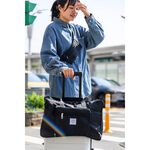 【YUNJOIN】可收納 輕量摺疊旅行拉桿袋-黑色 收納包 拉桿袋 行李袋 耐用 防潑水 旅行袋 登機包 託運行李 旅行包, , large