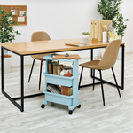 【JEJ ASTAGE】Japan-Made Multifunctional 3-Tier Utility Cart (Top Shelf Design / Storage Cart / Organizer Cart) – Blue, , large