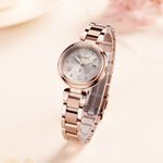 CITIZEN 星辰 XC 鈦金屬光動能電波萬年曆女錶 ES9468-51W, , large