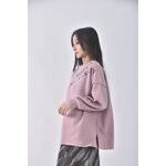 (XL) 落肩粉色長袖上衣二手衣, , large