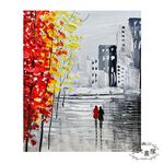 【御畫房】楓紅之約 手繪抽象油畫-50*60cm無框掛畫5060-206, , large