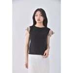 (S) burberry質感棉質純棉黑色短袖上衣二手衣, , large