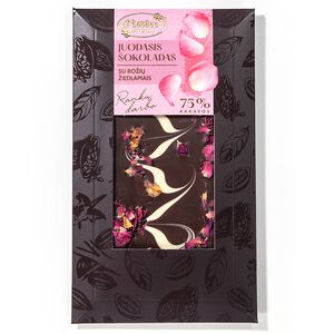 Dark chocolate with rose petals