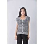 (L) queen shop背心灰色毛衣二手衣, , large