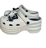 [e shoe store] Amy height-enhancing women's hole shoes/gardener shoes/waterproof slippers white 25.5CM, , large