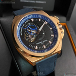 [星晴錶業]GiorgioFedon1919手錶,42mm,GF00003寶藍色錶面玫瑰金錶殼寶藍真皮皮革錶帶款, , large