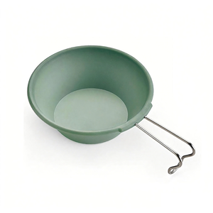 新款食品級耐用露營雪拉碗青草綠1個裝（露營餐具 耐熱碗 野餐碗 戶外便攜碗）