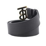 BURBERRY 金色TB Logo 牛皮寬4cm/85cm皮帶/黑色, , large