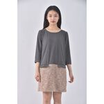 (M) earth music ecology質感圓領灰色洋裝二手衣, , large