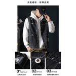 大尺碼-帥氣 刷色 牛仔背心-黑刷白-0207006, , large