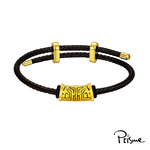 【Prisme Gold】黃金手鍊 送禮男生 999純金墜飾皮手環 多款選 (金重：約0.08錢&plusmn;0.03) - 饕餮圖騰, , large