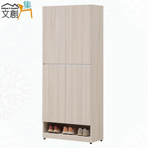 【文創集】艾蘿2.7尺四門高玄關鞋櫃(客約商品)