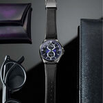 CITIZEN 星辰 鈦金屬 光動能三重日曆月相手錶-紫/42mm BU0066-11W, , large
