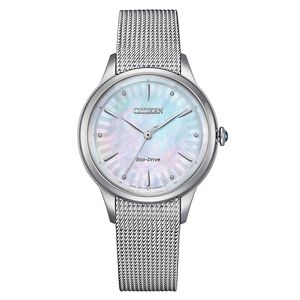 CITIZEN 星辰 L系列 非洲菊光動能米蘭帶女錶 EM1150-86D