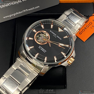 [星晴錶業]GiorgioFedon1919手錶,46mm,GF00119黑色錶面銀錶殼銀色精鋼錶帶款