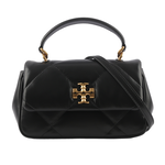 TORY BURCH Kira 納帕皮革鑽石格紋縫線手提/斜背二用包/黑色, , large