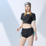 MONINA MIT Girls short two-piece swimsuit black design-XL, , large