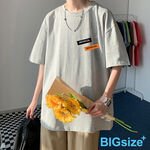 大尺碼-美式 印花棉T-黑/咖啡/淺灰-0201300, , large