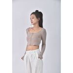 (S) 【安于晴Charlene私服】h m質感棕色長袖上衣二手衣, , large