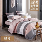 【愛神】40支天絲台灣製造天絲<醒春>加大床包組, , large