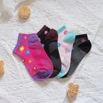 [Kaimei Cotton] 8 pairs set of MIT made in Taiwan, 40-count combed cotton anti-slip children's socks, small flower style, , large
