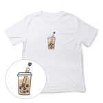 JZ TEE 黑貓-珍珠奶茶 印花短袖T恤, , large
