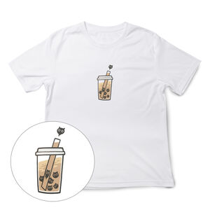 JZ TEE Black Cat - Bubble Milk Tea Graphic Tee
