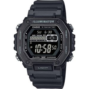 CASIO 卡西歐 10年電力金屬風計時手錶-黑 MWD-110HB-1BV