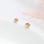 【Angel & Me】梅花 小花 s925 純銀厚鍍18k玫瑰金 耳環 耳夾, , large