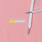 KINGO-大尺碼-女款-連帽彈性棉外套-丈青/淺粉-K44502, , large