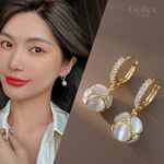 【Gulicc 】古莉可 耳環 貓眼石精緻鑲鑽耳環, , large