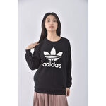 (L) adidas運動棉質圓領黑色長袖上衣二手衣, , large