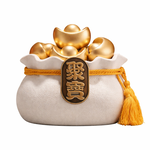 【A&R】招財開運 陶瓷聚寶元寶盆附金元寶 - 福玉白, 福玉白, large