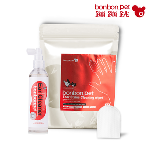 Tear Stain Wipes (40 pcs) + Dual-Stage Ear Cleaner Spray (170ml) Combo Set