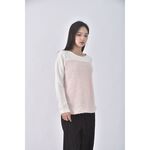 (S) eyescream質感棉質圓領粉色長袖上衣二手衣, , large