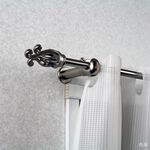 Mini Telescopic Curtain Rod – Jellyfish Design Finials | 183-305 cm | Ø9.8/7.8mm | Vintage European Style | For Small Windows & Doorways-Brushed Bronze, , large