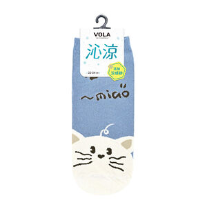 沁涼直版1/2襪-貓miao