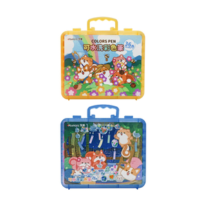 36-Color Water-Washable Markers &ndash; Blue Case