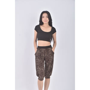 (S) 高腰豹紋棕色長褲二手衣