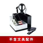 【O-Life】旋轉膠帶台置物收納盒-黑白色, , large