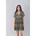 (S) jeanasis質感V領綠色洋裝二手衣, , large
