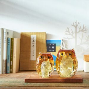 日本津輕 手作貓頭鷹 琉璃藝品 (共四款) 金益合玻璃器皿