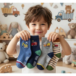 Kaimei Cotton Industry | 10 pairs of random excellent pure cotton non-slip children's socks, little driver style car children's socks, cartoon children's socks, cute socks, boys and girls socks 17-21cm, , large