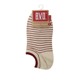 BVD舒適條紋女踝襪(彩麻花)
