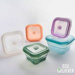 JC ECO BELIEVER Collapsible Silicone Food Storage Containers, BPA Free, Microwave, Freezer and Dishwasher Safe, Purple 1200ml, , large