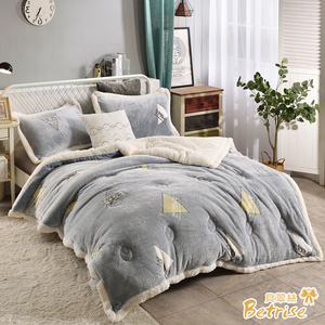 【Betrise貝翠絲】巴黎形象|簡約雪花絨X羊羔絨包邊雙面加厚多功能暖被-大尺寸180X210CM,  【Betrise貝翠絲】巴黎形象|簡約雪花絨X羊羔絨包邊雙面加厚多功能暖被-大尺寸180X210CM
