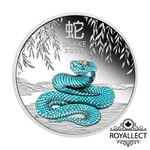 [皇家典藏] Perthmint 2025澳洲伯斯-生肖-蛇年-彩色版-1盎司銀幣(精鑄), , large